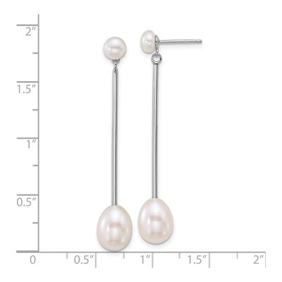 Sterling Silver Freshwater Cultured Pearl Dangle Earrings – view 3