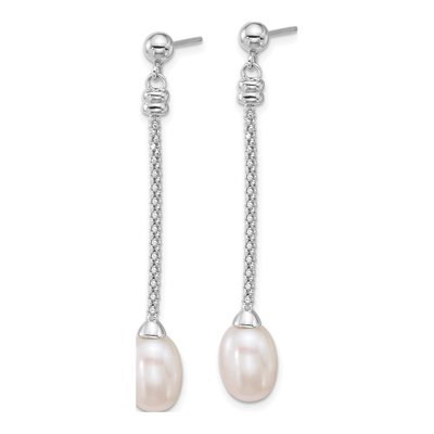 Sterling Silver Freshwater Cultured Pearl Dangle Earrings – view 2
