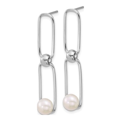 Sterling Silver Freshwater Cultured Pearl Dangle Earrings – view 2