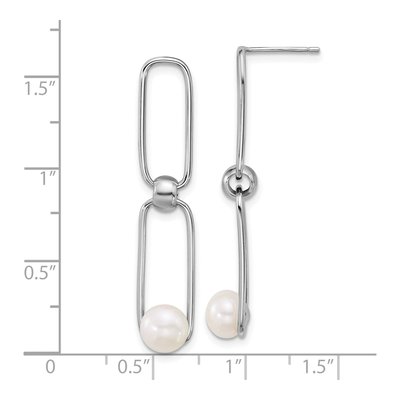 Sterling Silver Freshwater Cultured Pearl Dangle Earrings – view 3