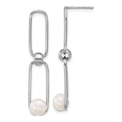 Sterling Silver Freshwater Cultured Pearl Dangle Earrings
