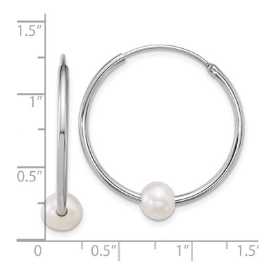 Sterling Silver 28mm Freshwater Cultured Pearl Endless Hoop Earrings – view 3