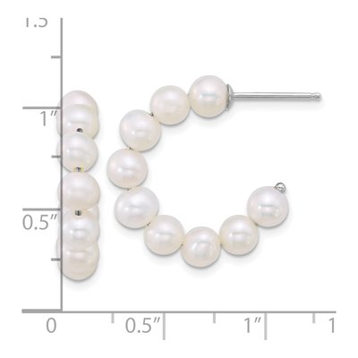 Sterling Silver 24mm Freshwater Cultured Pearl C- Hoop Earrings – view 3