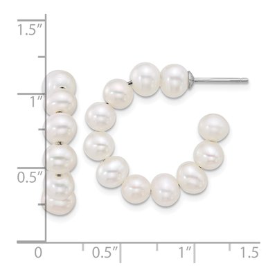 Sterling Silver 25mm Freshwater Cultured Pearl C- Hoop Earrings – view 3