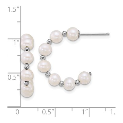 Sterling Silver 23mm Freshwater Cultured Pearl C- Hoop Earrings – view 3
