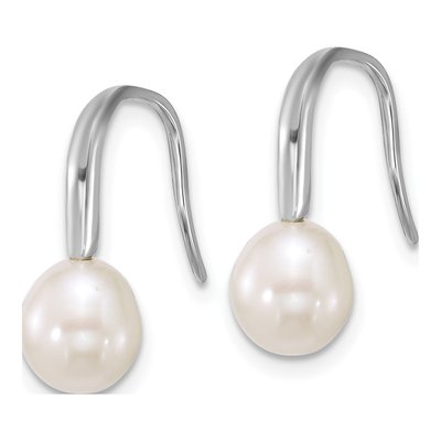 Sterling Silver Freshwater Cultured Pearl Teardrop Dangle Earrings – view 2