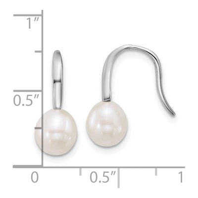 Sterling Silver Freshwater Cultured Pearl Teardrop Dangle Earrings – view 3