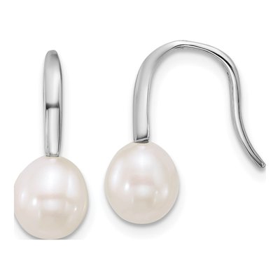 Sterling Silver Freshwater Cultured Pearl Teardrop Dangle Earrings