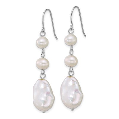 Sterling Silver Freshwater Cultured Pearl Dangle Earrings – view 2
