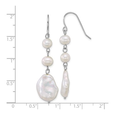 Sterling Silver Freshwater Cultured Pearl Dangle Earrings – view 3