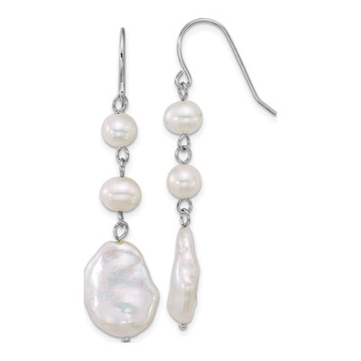 Sterling Silver Freshwater Cultured Pearl Dangle Earrings