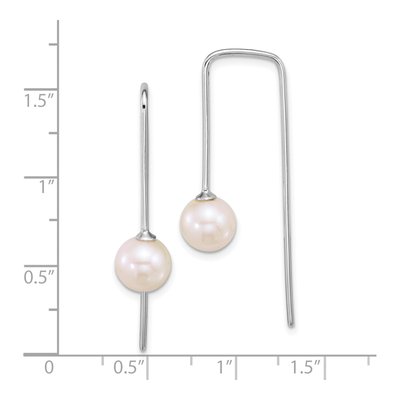 Sterling Silver Freshwater Cultured Pearl Threader Earrings – view 3