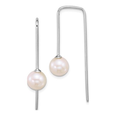 Sterling Silver Freshwater Cultured Pearl Threader Earrings