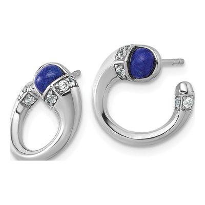 Sterling Silver CZ Cuff Dangle Earrings – view 3