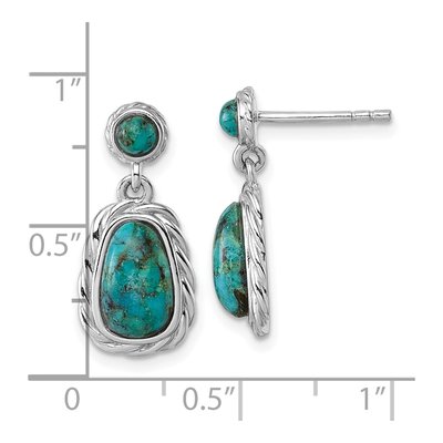 Sterling Silver Turquoise Cabochon Dangle Earrings – view 4
