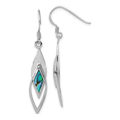 Sterling Silver Abalone Dangle Earrings