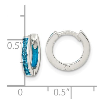 Sterling Silver 12mm CZ Inside-Out Hoop Earrings – view 4
