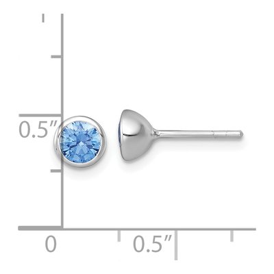 Sterling Silver Round CZ Stud Earrings – view 4