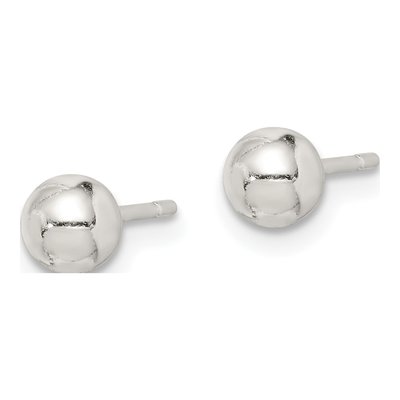 Sterling Silver Ball Stud Earrings – view 4