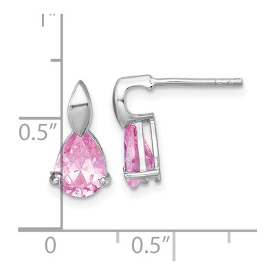 Sterling Silver CZ Pear Teardrop Stud Earrings – view 4