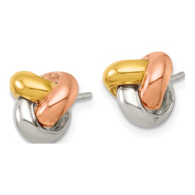 Sterling Silver Love Knot Stud Earrings – view 3
