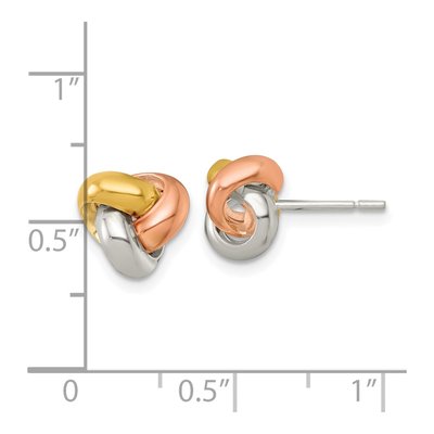Sterling Silver Love Knot Stud Earrings – view 4