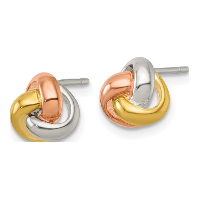Sterling Silver Love Knot Stud Earrings – view 3