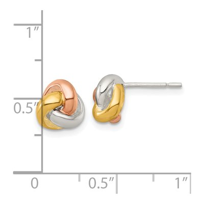 Sterling Silver Love Knot Stud Earrings – view 4