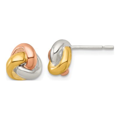 Sterling Silver Love Knot Stud Earrings