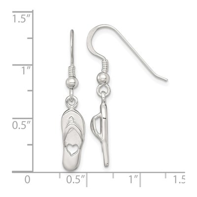Sterling Silver Flip-Flop Heart Dangle Earrings – view 4