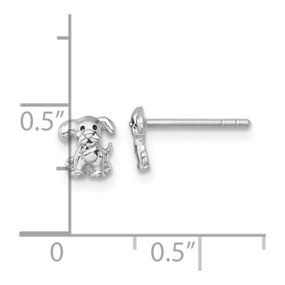 Sterling Silver Enameled Puppy Dog Stud Earrings – view 4