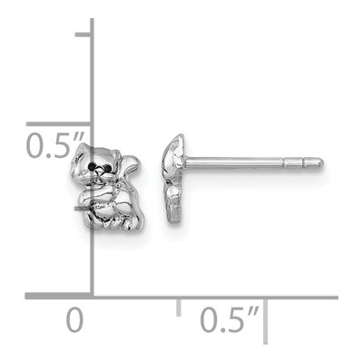 Sterling Silver Enamel Cat Kitten Stud Earrings – view 4