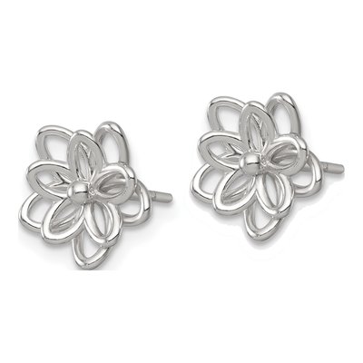 Sterling Silver Flower Stud Earrings – view 3