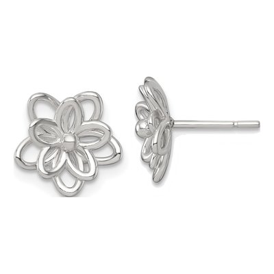 Sterling Silver Flower Stud Earrings