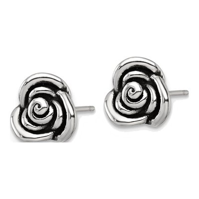 Sterling Silver Button Stud Earrings – view 3