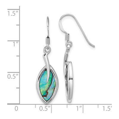 Sterling Silver Abalone Leaf Dangle Earrings – view 3