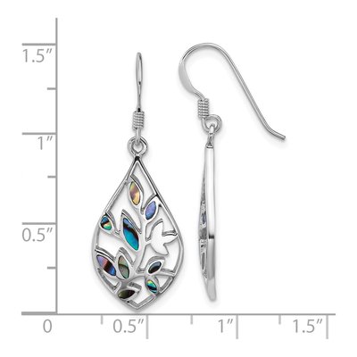 Sterling Silver Abalone Floral Dangle Earrings – view 3