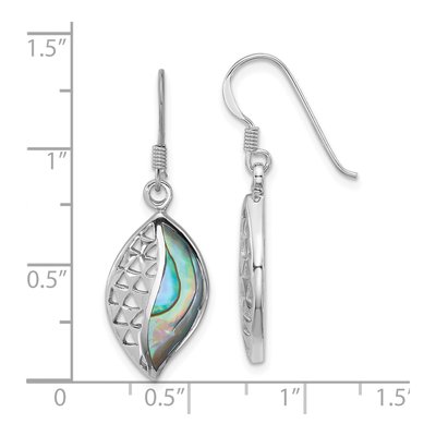 Sterling Silver Abalone Leaf Dangle Earrings – view 3