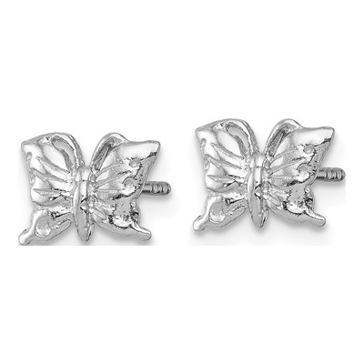 Sterling Silver Girls' Butterfly Stud Earrings – view 3