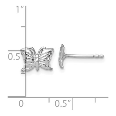 Sterling Silver Girls' Butterfly Stud Earrings – view 4