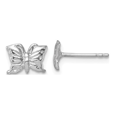 Sterling Silver Girls' Butterfly Stud Earrings