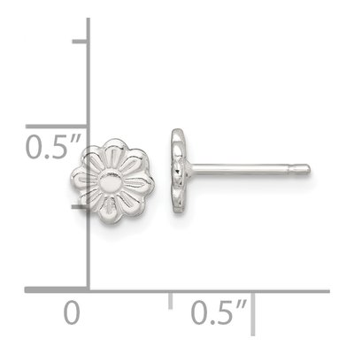 Sterling Silver Kids' Flower Stud Earrings – view 4