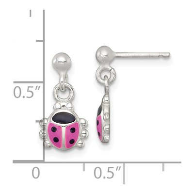 Sterling Silver Girls' Ladybug Dangle Earrings – view 4