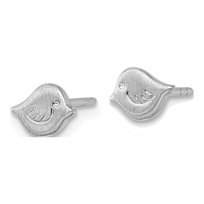 Sterling Silver Girls' Little Bird Stud Earrings – view 3