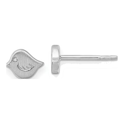 Sterling Silver Girls' Little Bird Stud Earrings