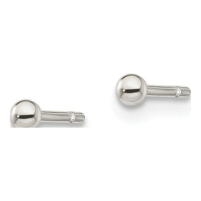 Sterling Silver Ball Stud Earrings – view 3