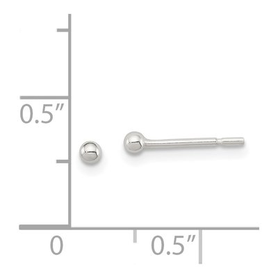 Sterling Silver Ball Stud Earrings – view 5