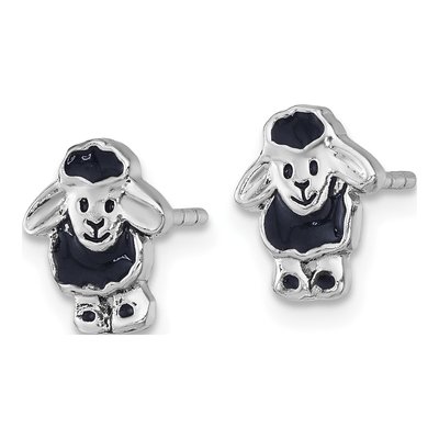 Sterling Silver Girls' Sheep Stud Earrings – view 3
