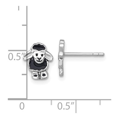 Sterling Silver Girls' Sheep Stud Earrings – view 4