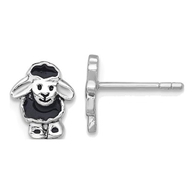 Sterling Silver Girls' Sheep Stud Earrings